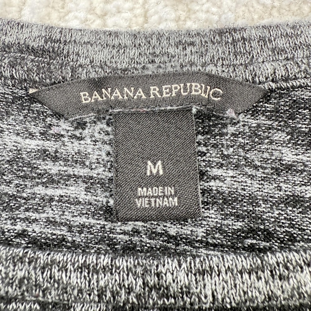 Banana Republic Shirt Womens M Gray Marled Knit Long Sleeve Hi Low Tunic Top - Picture 4 of 8